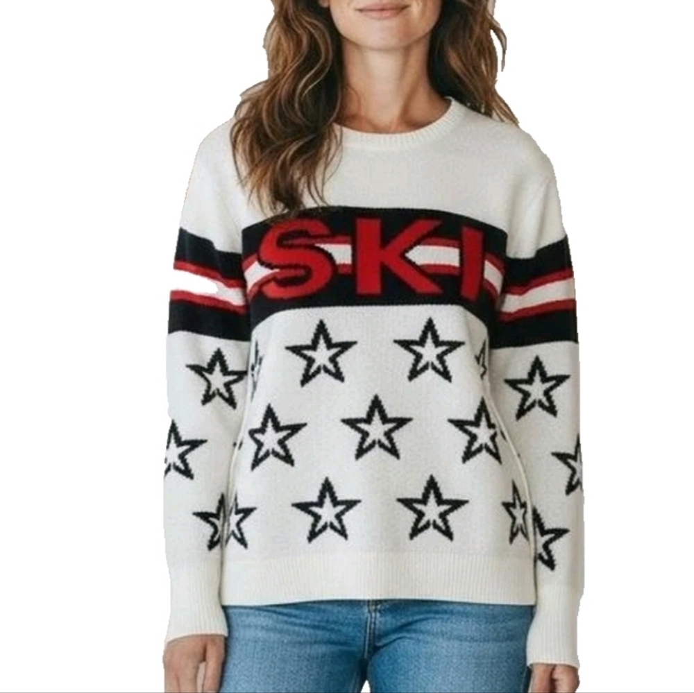 NEW! CECE Pullover Crewneck Star SKI Sweater XL.